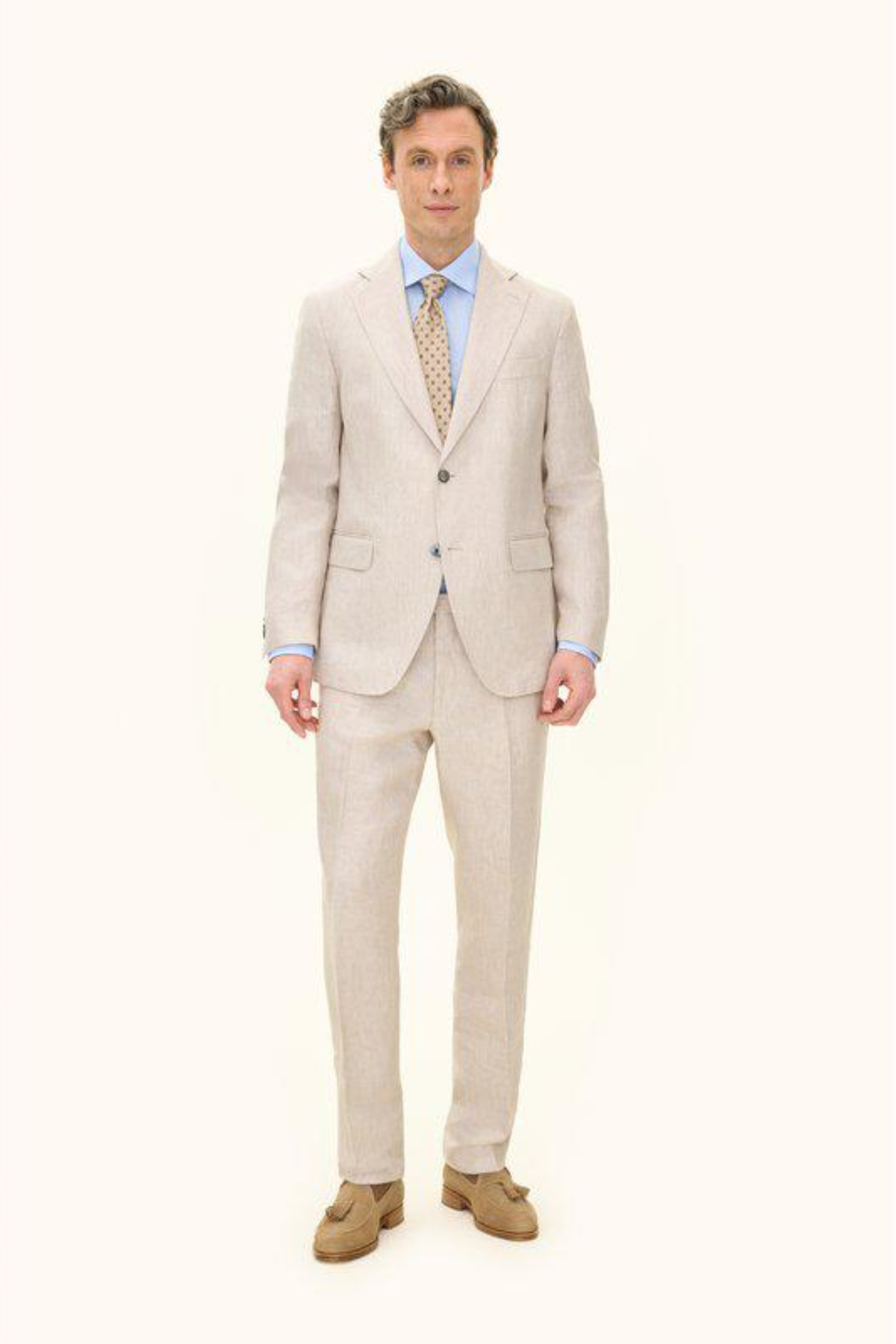 Ferry Regular Fit Soft Linen Blazer White Grass