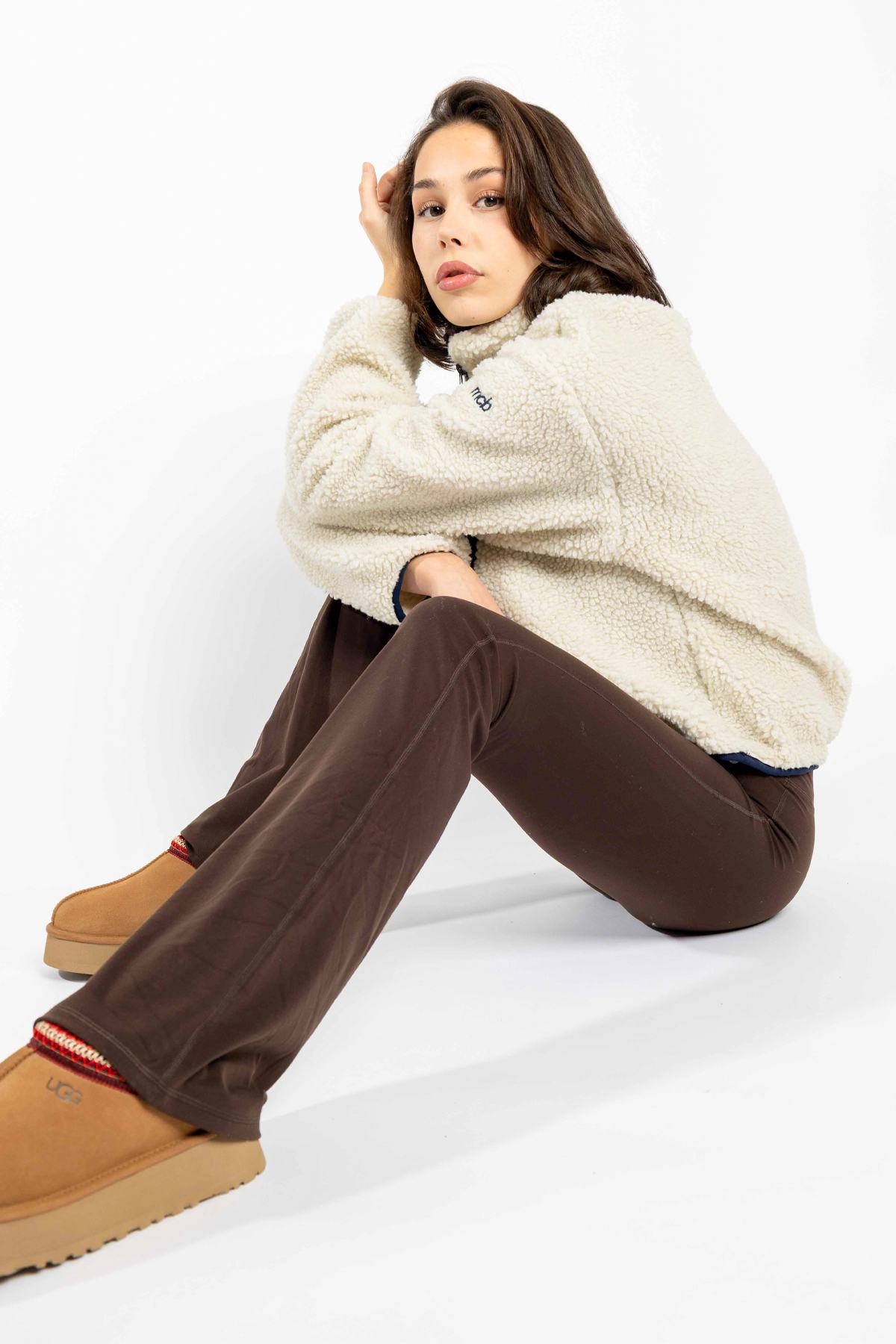 MCB Sportswear Flare Tights Brown - lifestyle