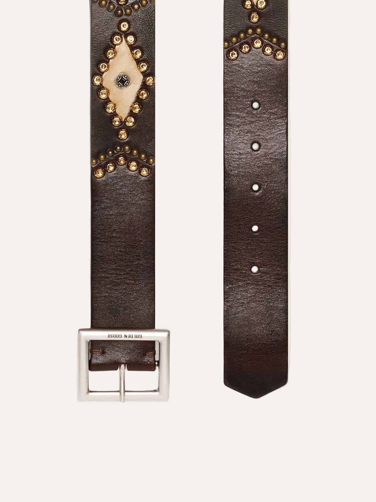SierraI Washed Leather Belt Mahogany - detail