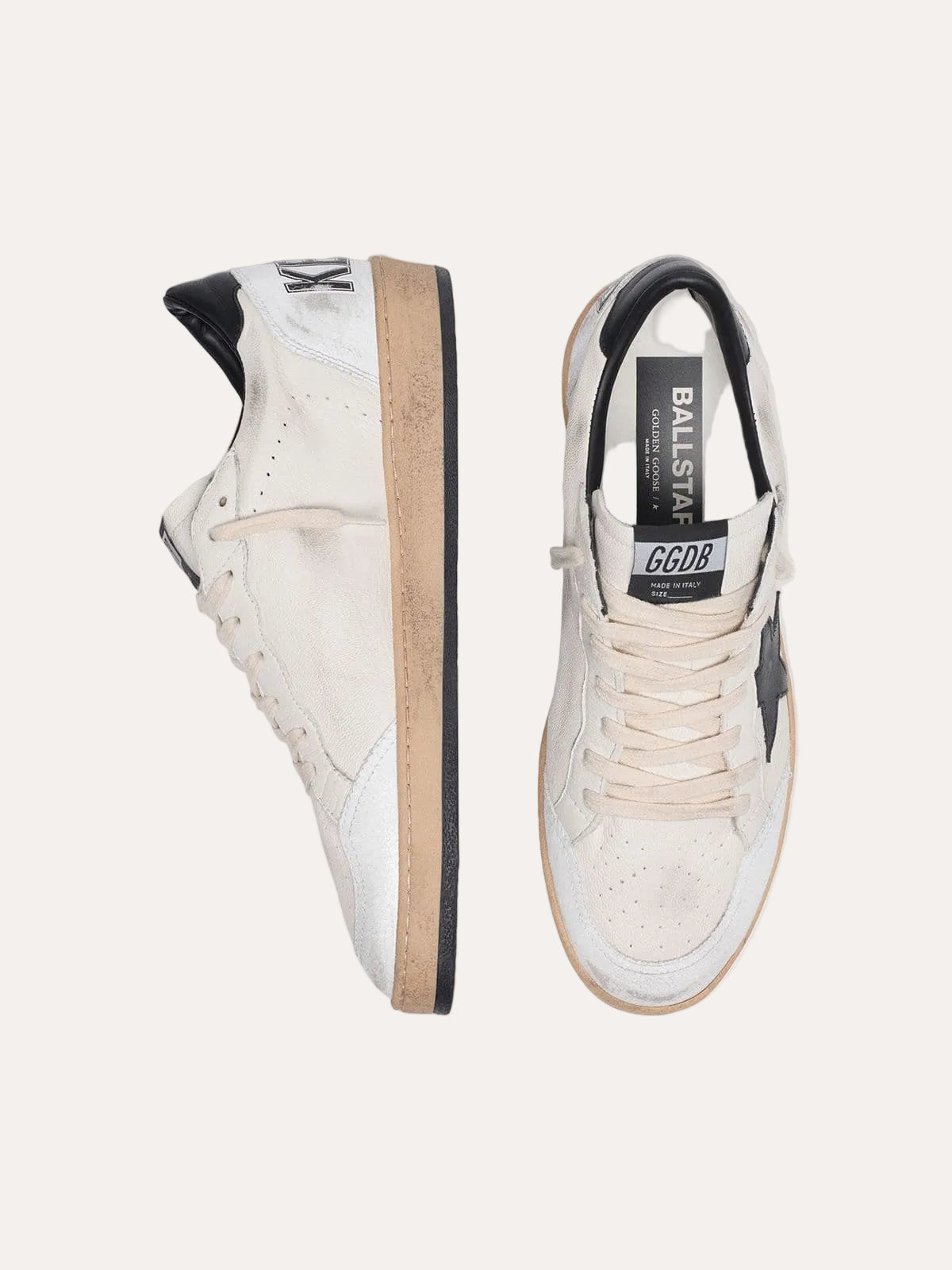 Golden Goose Ballstar Crack Toe White/Black - produktbilde ovenfra