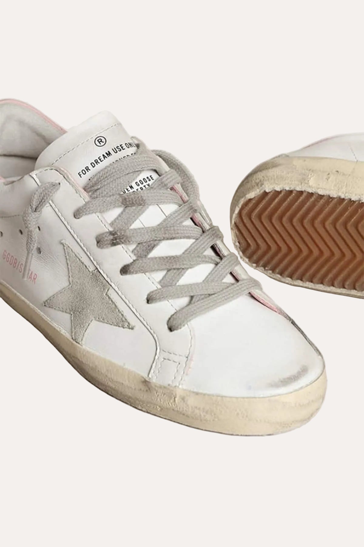 Golden Goose Super-Star White/Ice/Light Pink - tåparti og såle