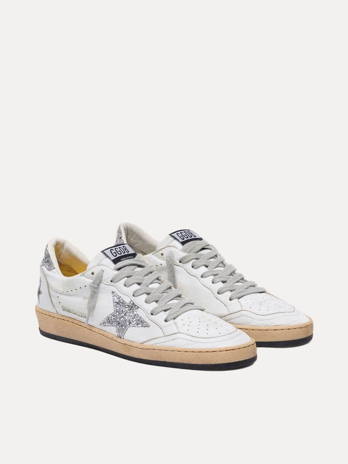 Golden Goose Ball Star White/Silver - 3/4 vinkel