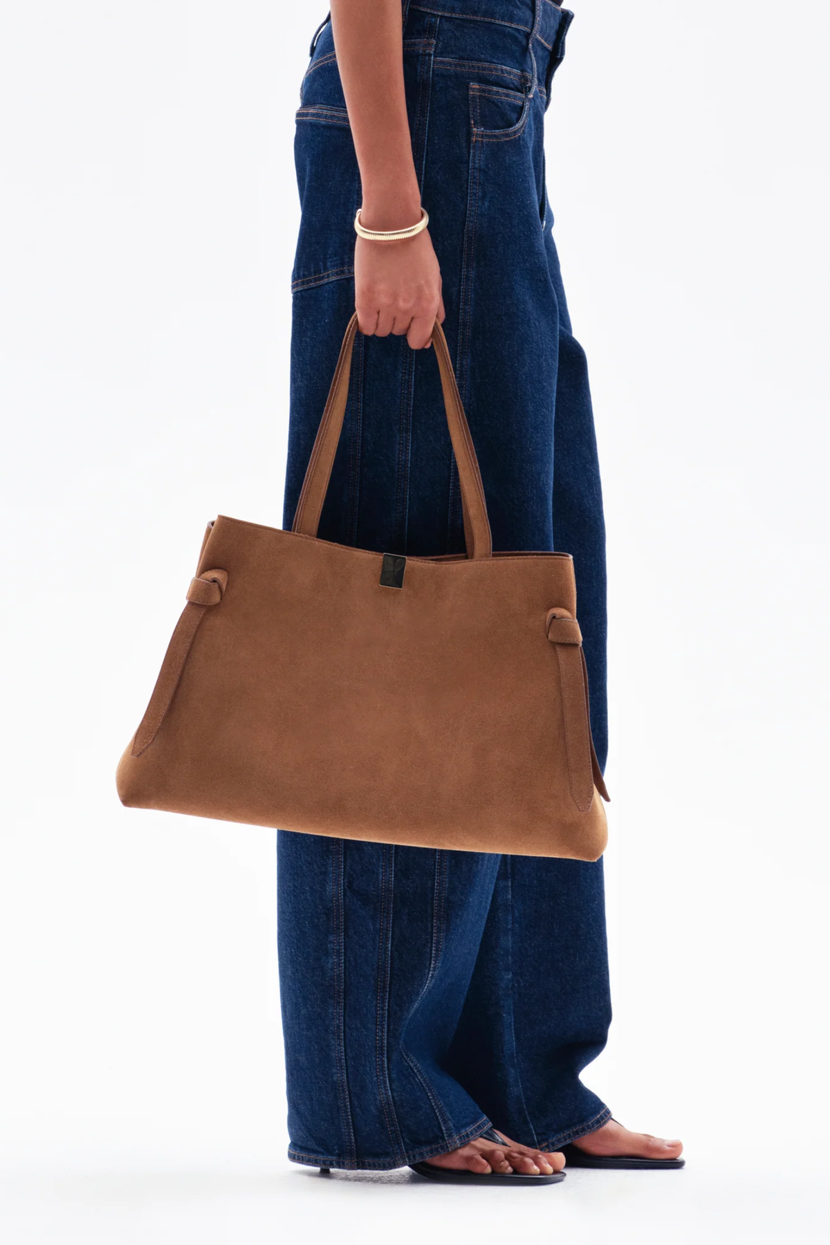 Gyoza Tote - Cognac Suede