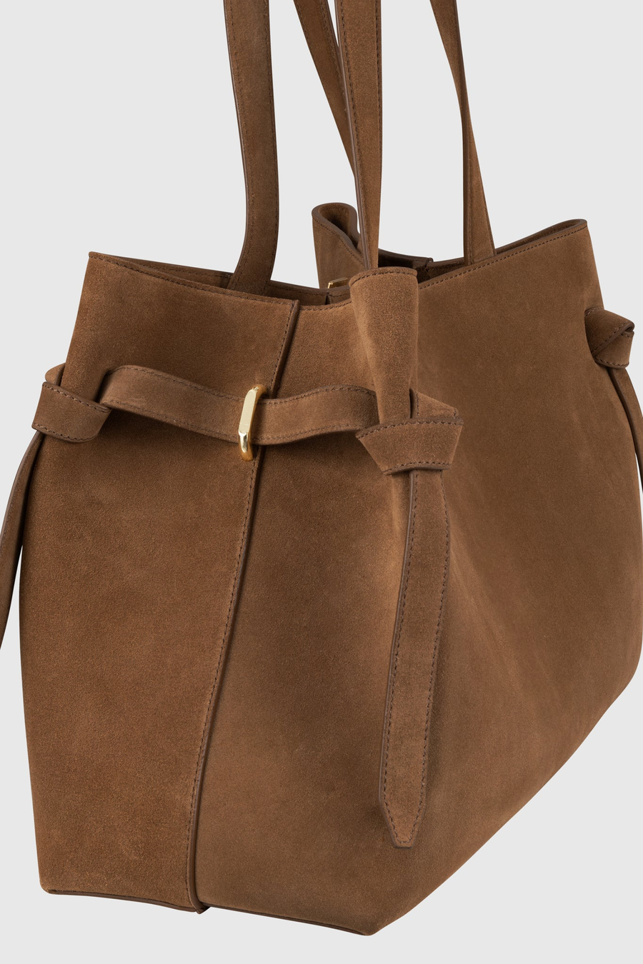 Gyoza Tote - Cognac Suede