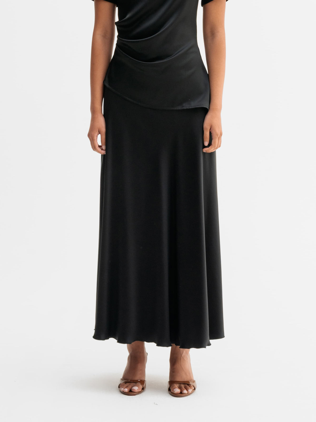 Hadi Satin Skirt Black - Ahlvar Gallery