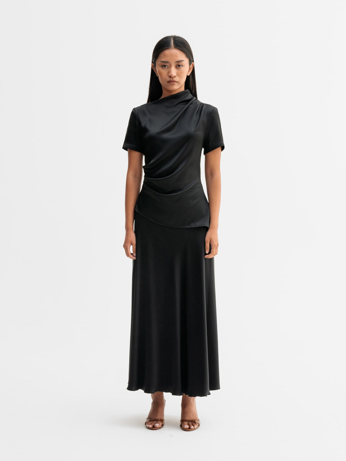 Hadi Satin Skirt Black - Ahlvar Gallery