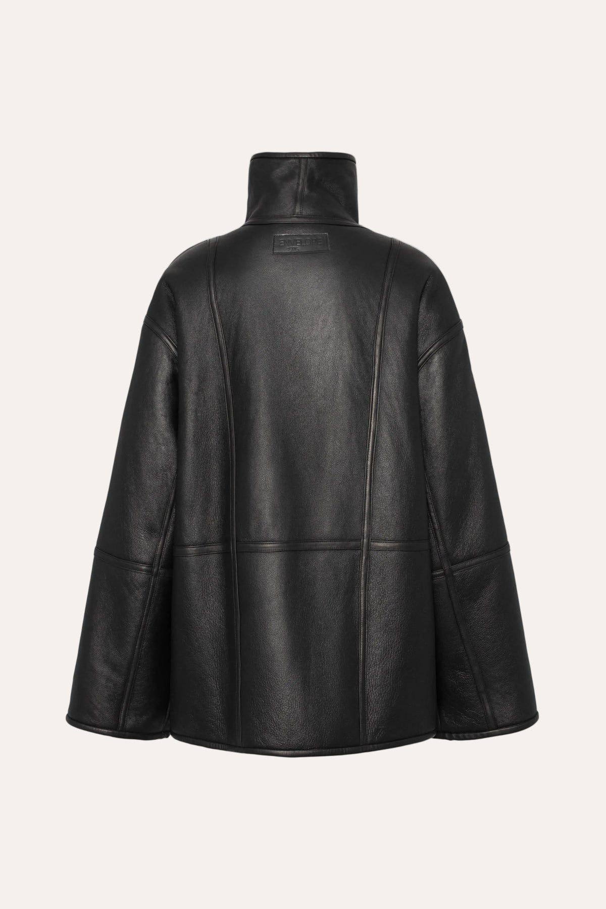 Hawk Jacket Midi Black - packshot skinnside bakside