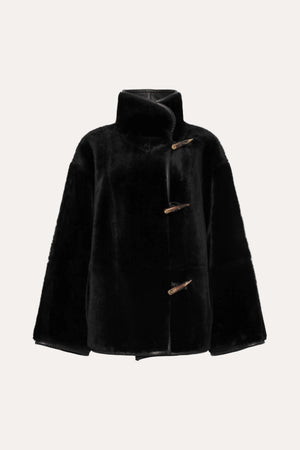 Hawk Shearling Jacket Midi Black
