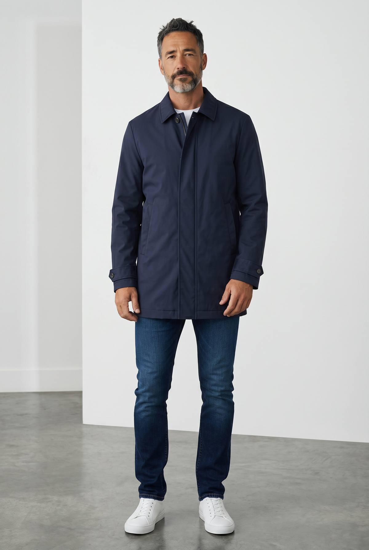 Typhoon Platinum Woven Carcoat Jacket Navy