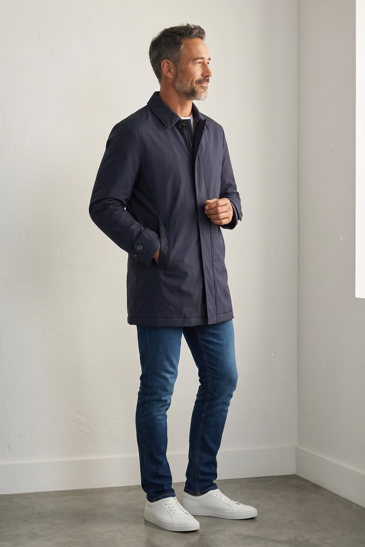 Typhoon Platinum Woven Carcoat Jacket Navy