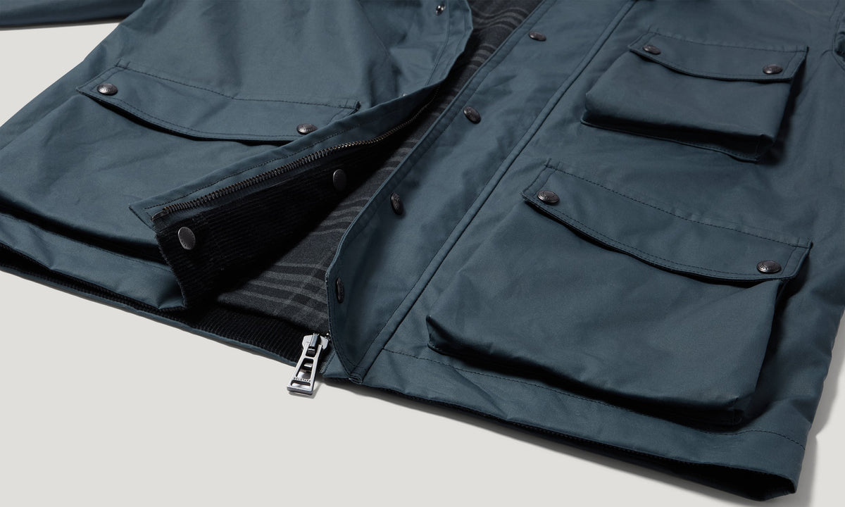 Incline Jacket Petrol - stoffdetalje