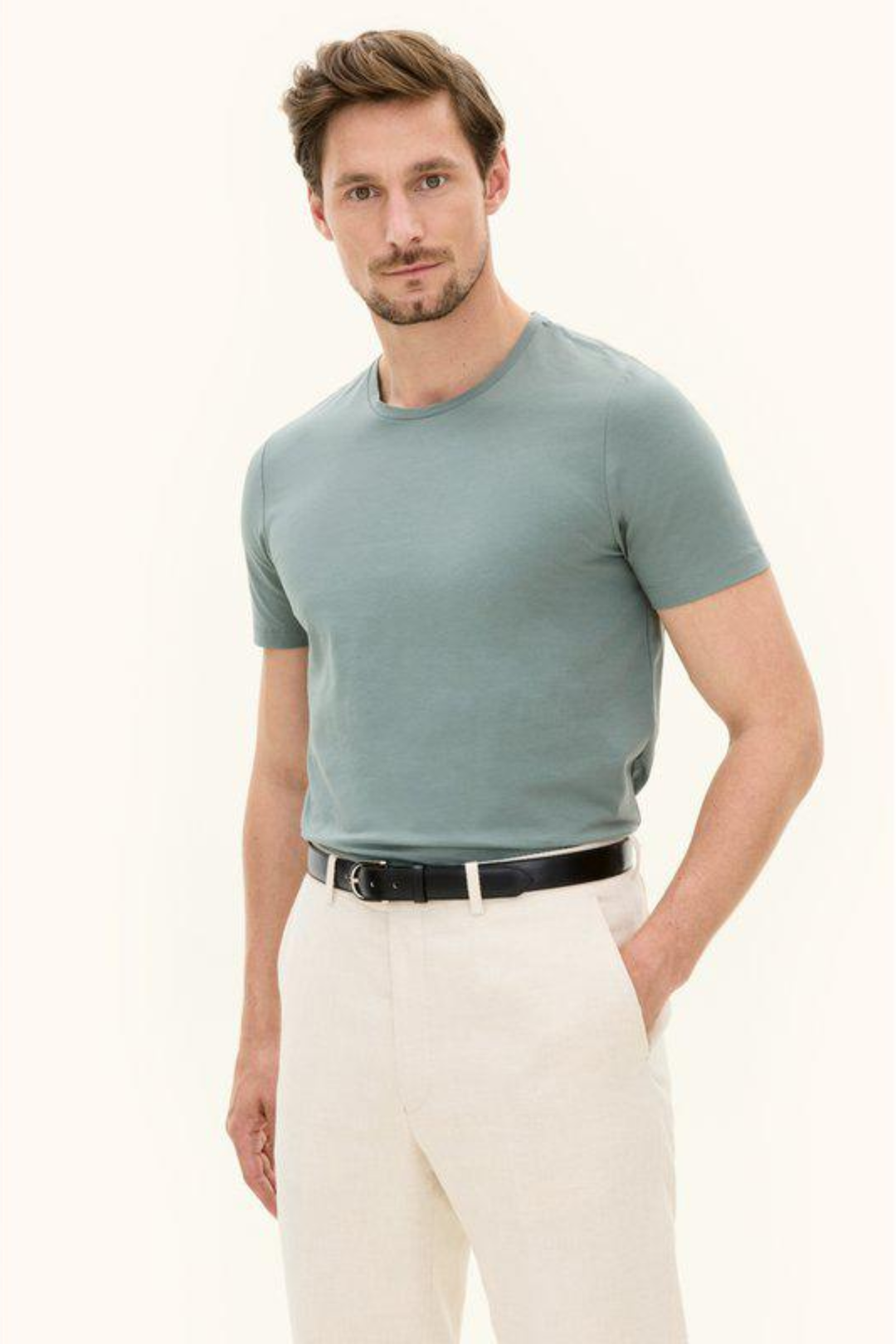 Kyran Cotton Stretch Slim Fit T-Shirt Balsam Green