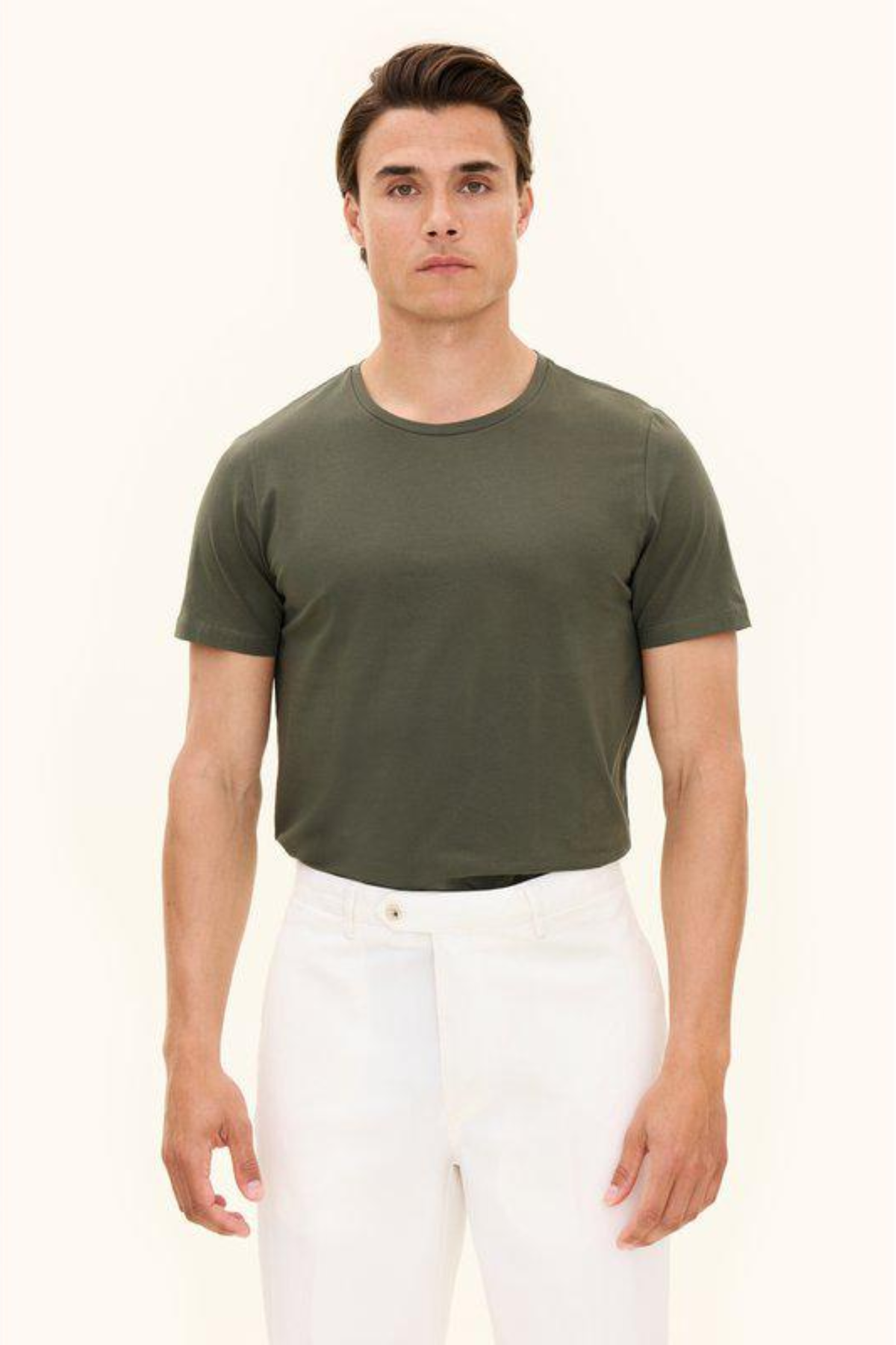 Kyran Cotton Stretch Slim Fit T-Shirt Green Cervo