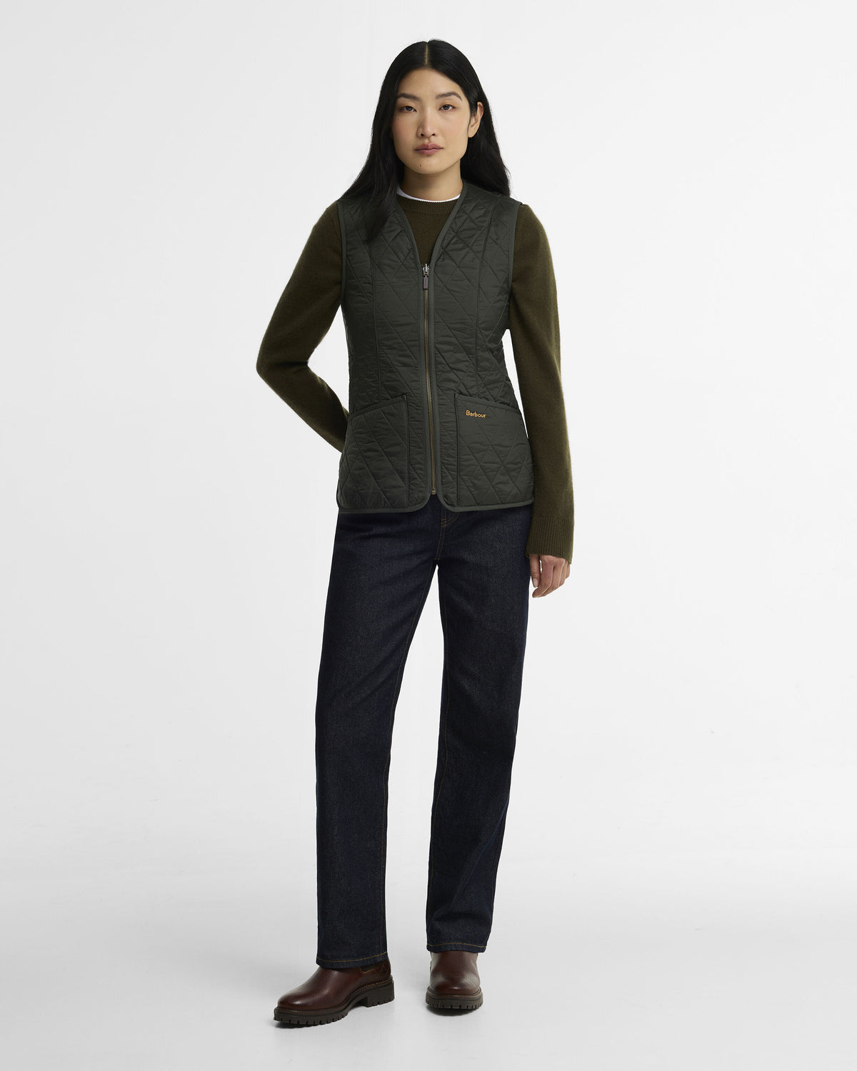 Betty Fleece Vest Olive modellbilde
