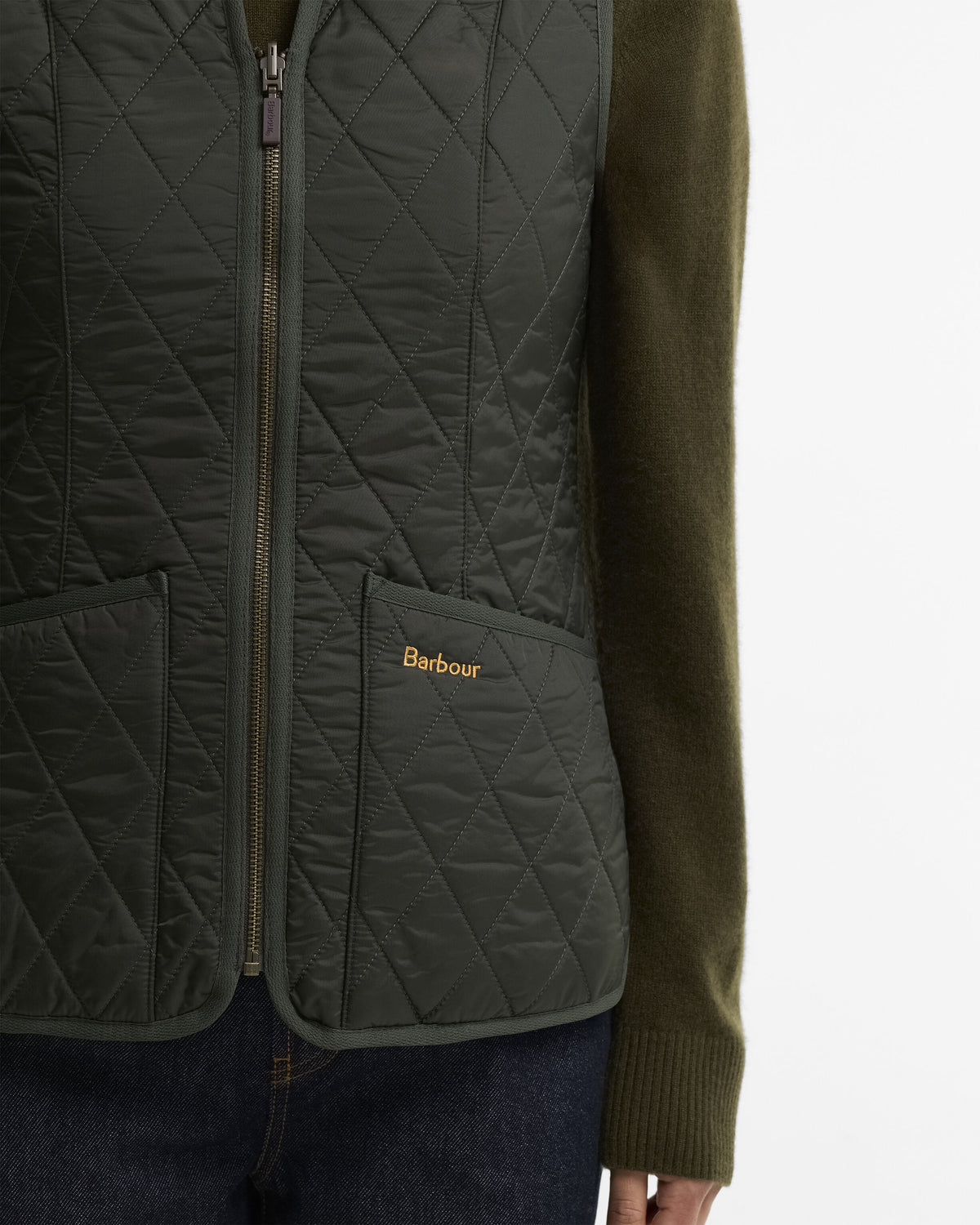 Betty Fleece Vest Olive nærbilde