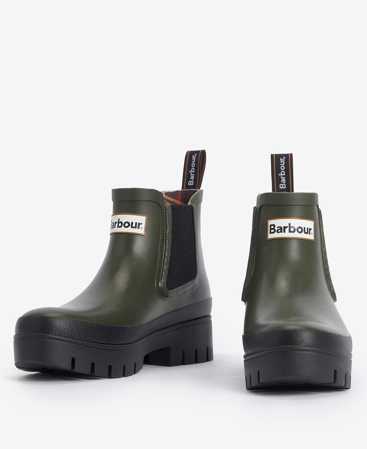 Barbour Halton Welly Olive/Black - styled