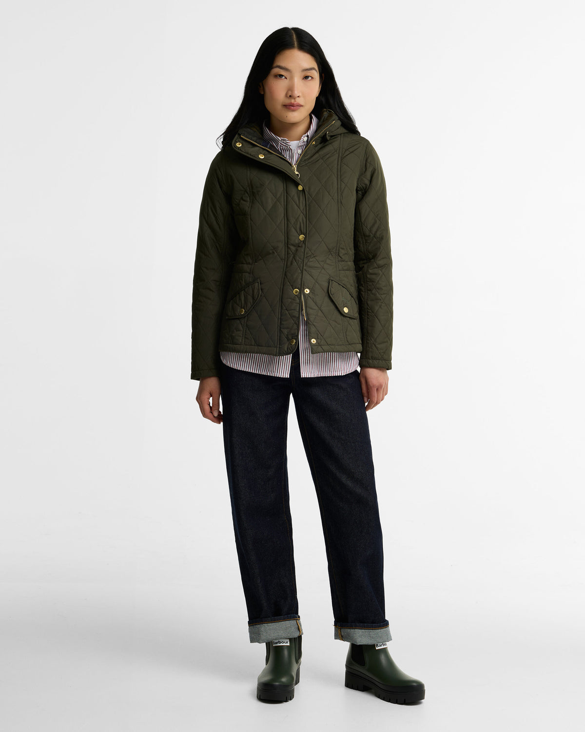 Barbour Halton Welly Olive/Black - detail