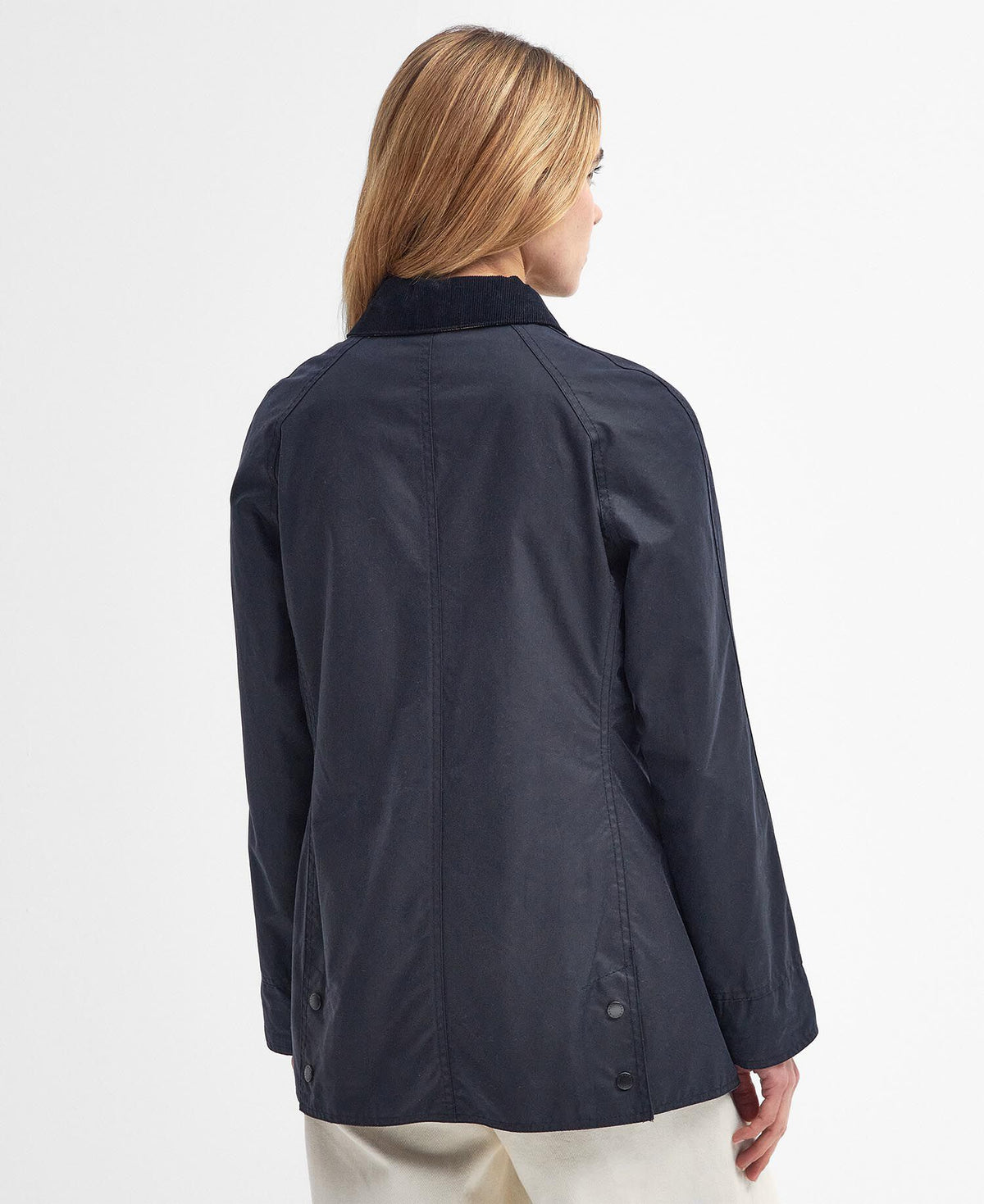 Beadnell Wax Jacket Navy - bak