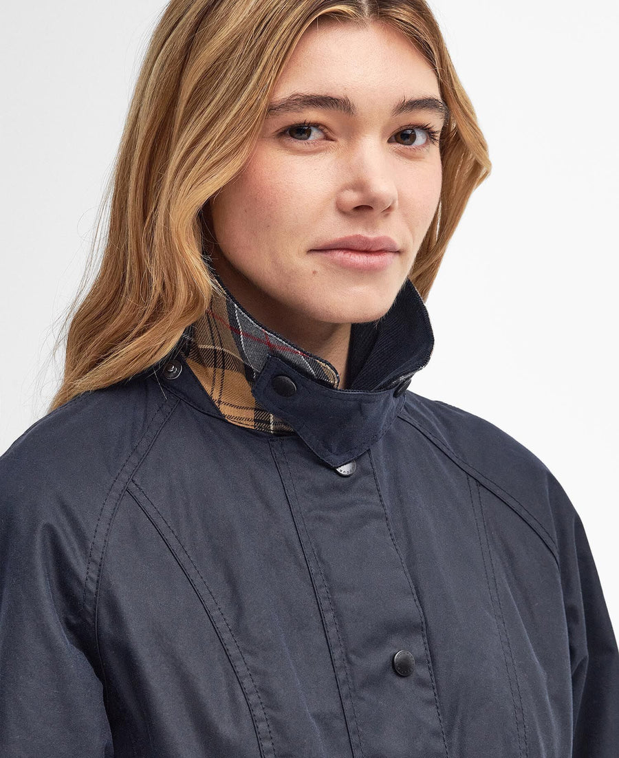 Beadnell Wax Jacket Navy - detalj