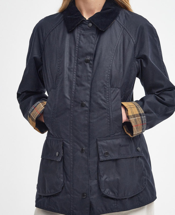 Beadnell Wax Jacket Navy - detalj
