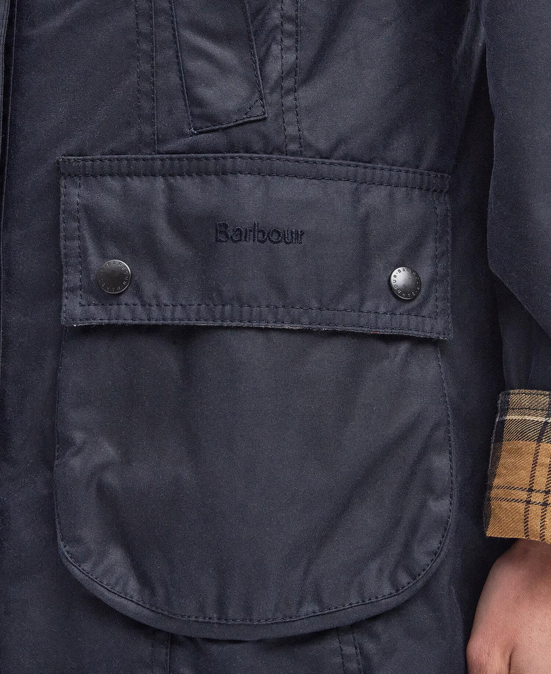 Beadnell Wax Jacket Navy - detalj