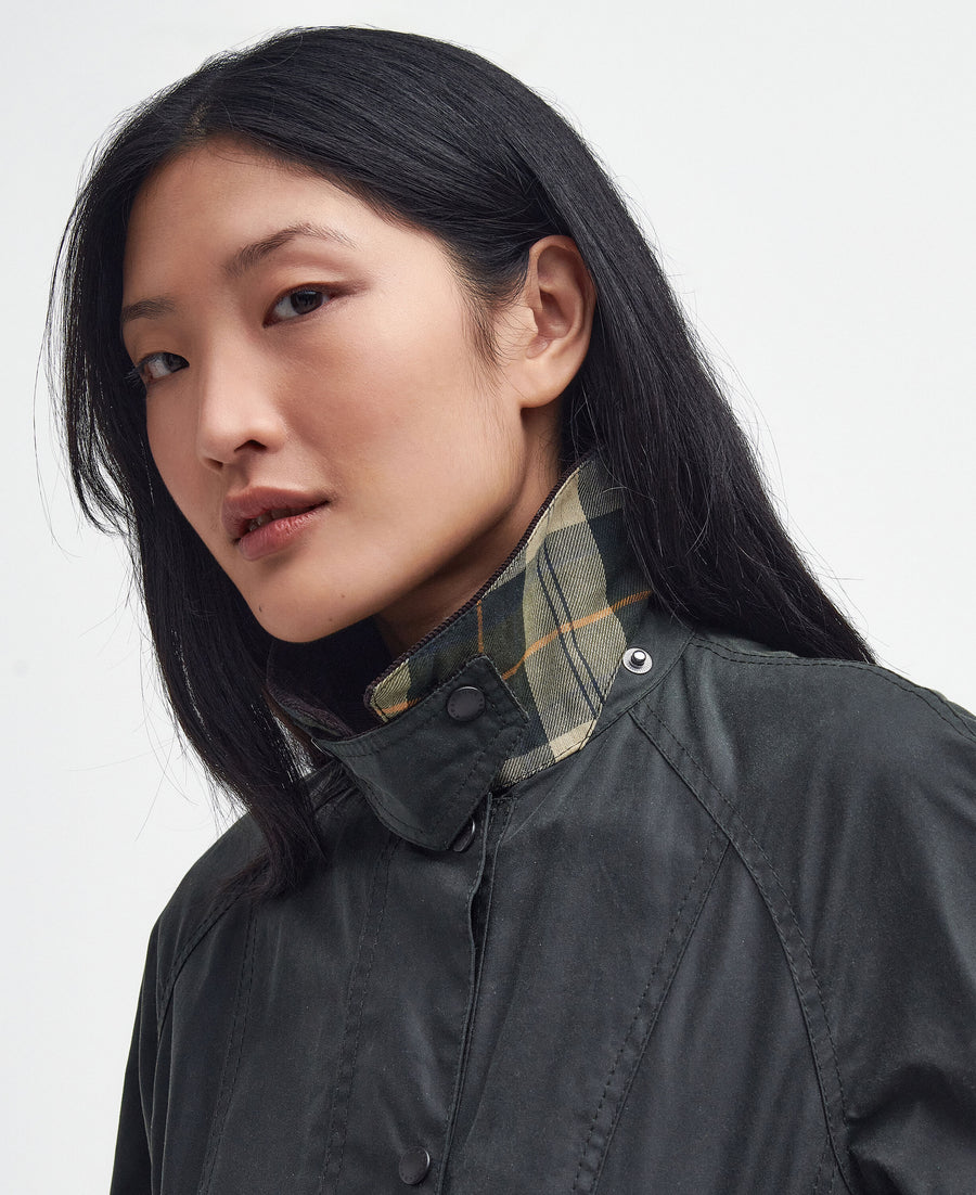 Beadnell Wax Jacket Sage - detalj