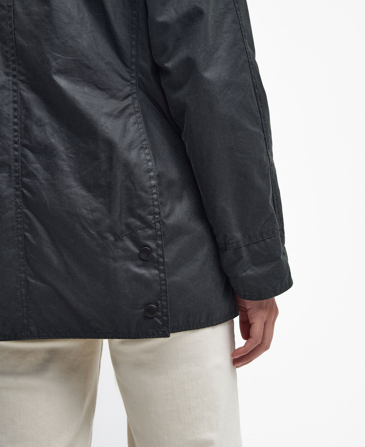 Beadnell Wax Jacket Sage - detalj