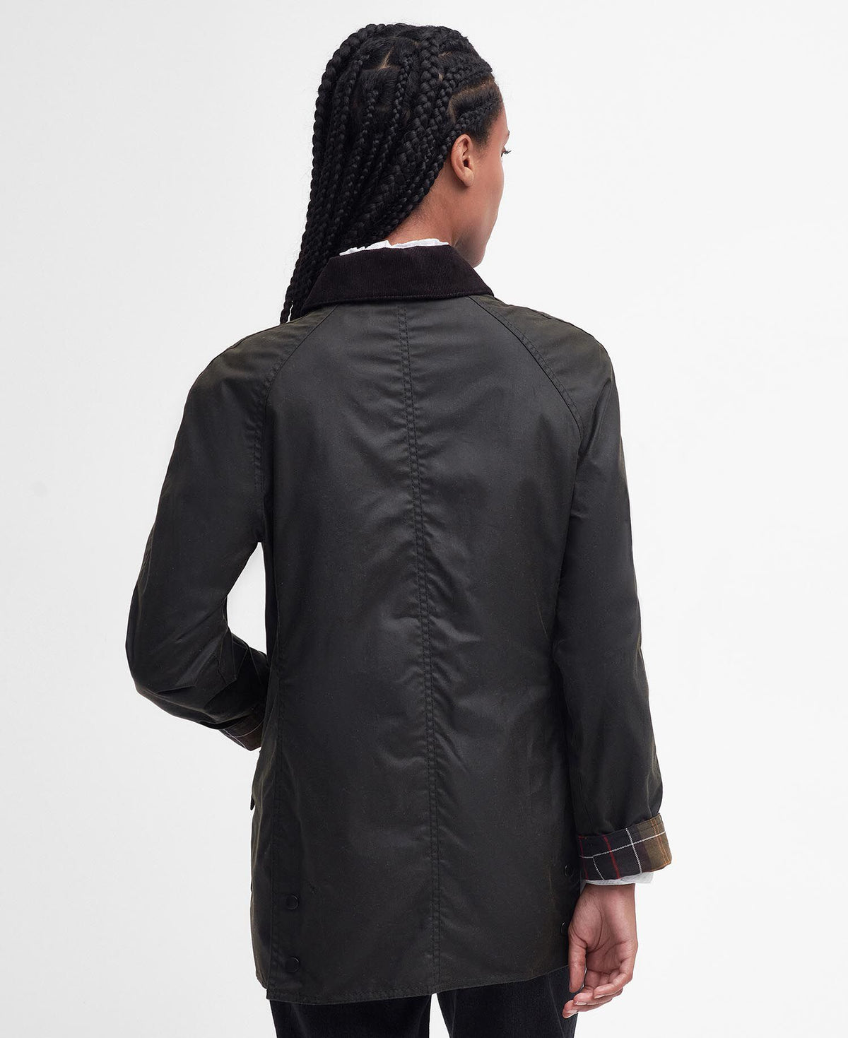 Classic Beadnell Wax Jacket Olive - bak