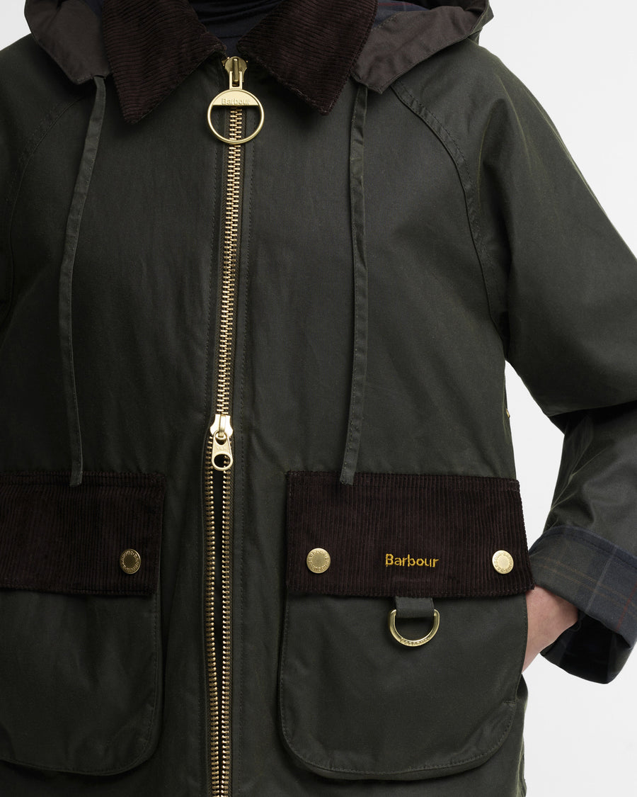 Carville Wax Olive - detalj lomme