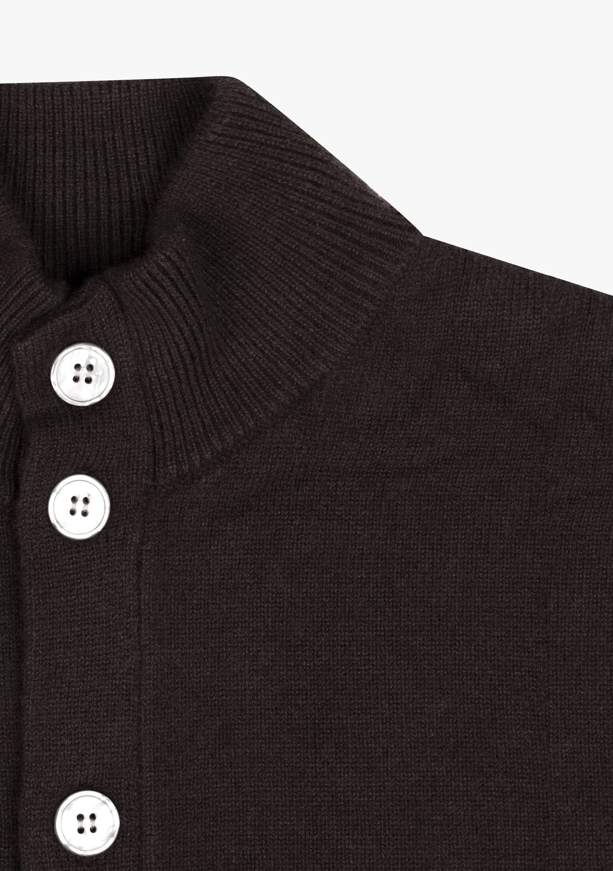 Leo Full Button Cardigan Brown detalj