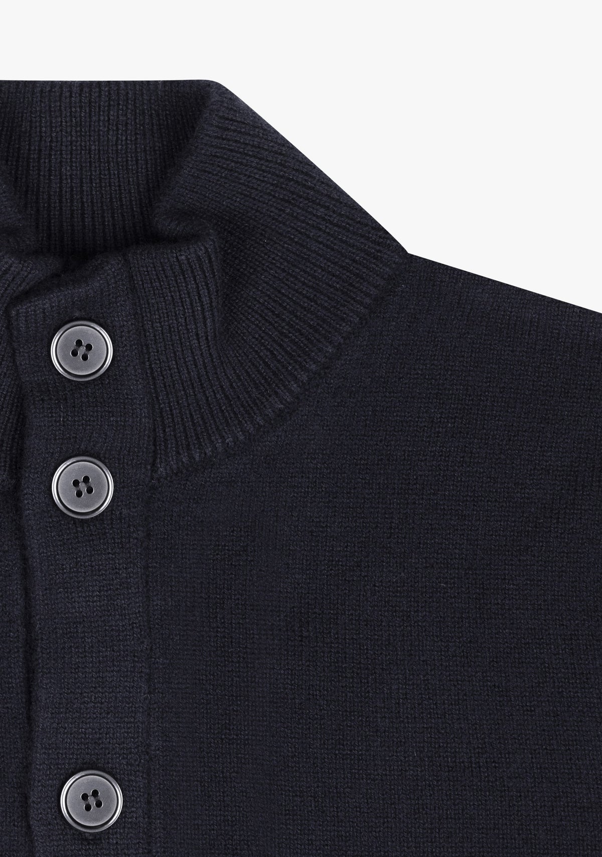 Leo Full Button Cardigan Navy detalj