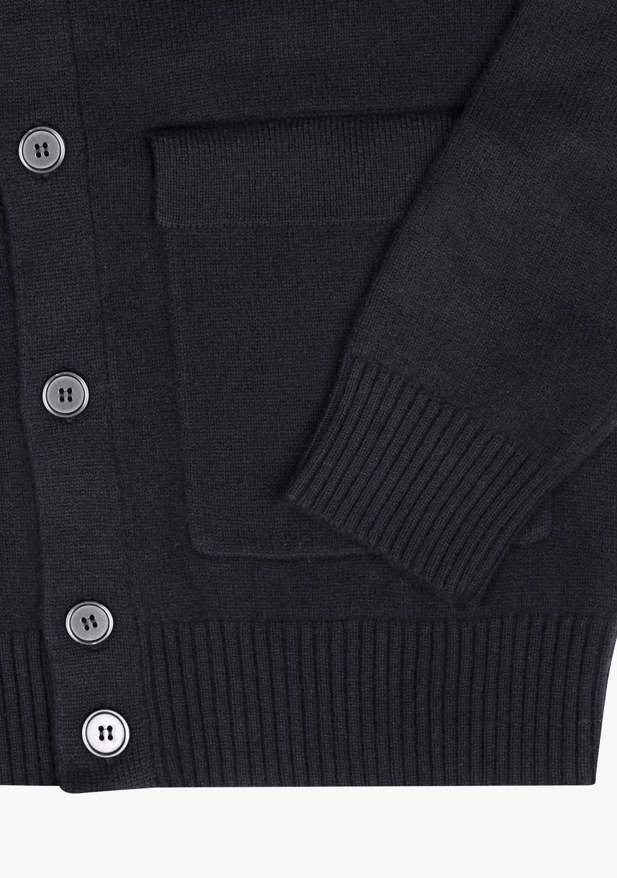 Leo Full Button Cardigan Navy detalj