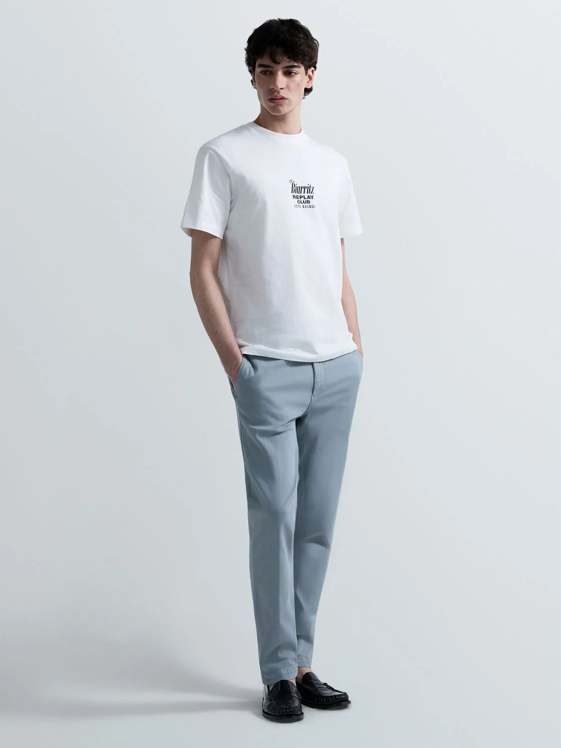 Benni Regular Fit Hyperflex Chinos Pewter Blue
