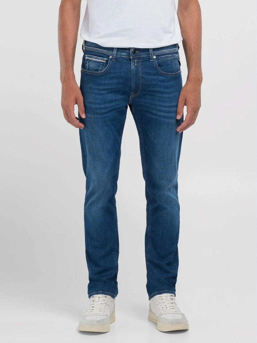 Grover Straight Fit Hyperflex Red Cast Indigo Denim