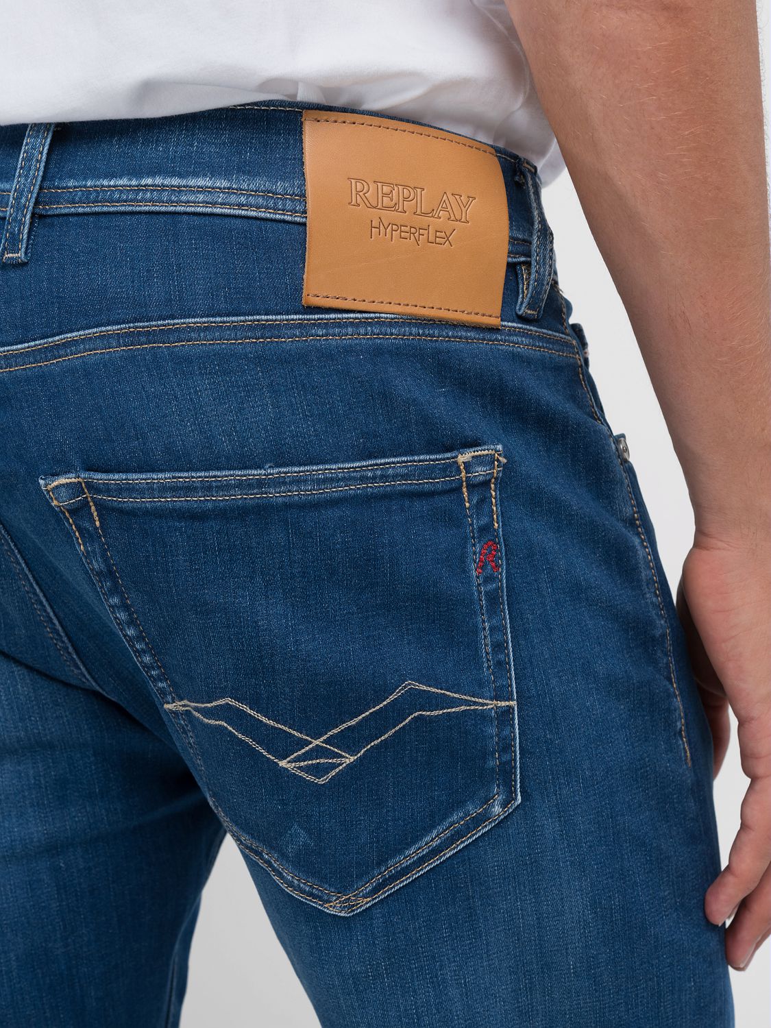 Grover Straight Fit Hyperflex Red Cast Indigo Denim