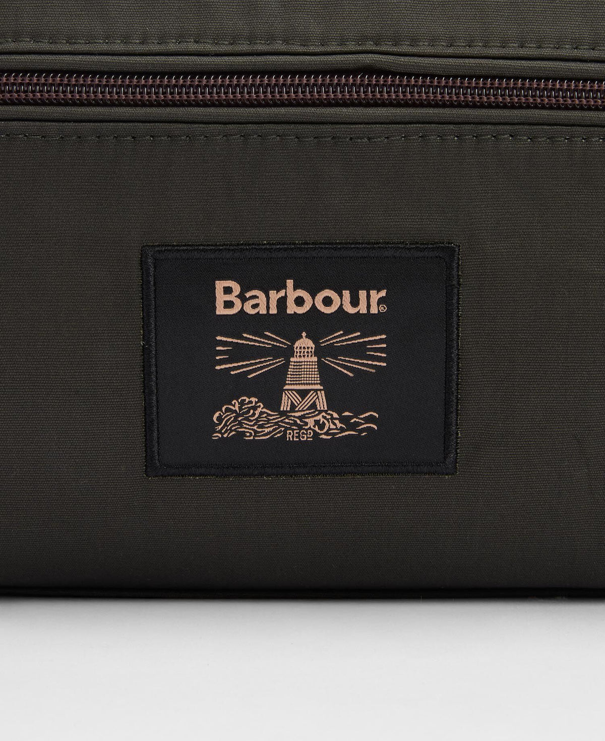 Wax Washbag Olive/Beacon - detalje