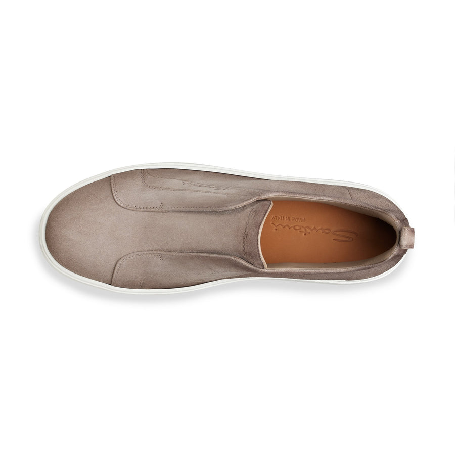 Victory Slip-On Sneaker Suede Light Brown - Santoni