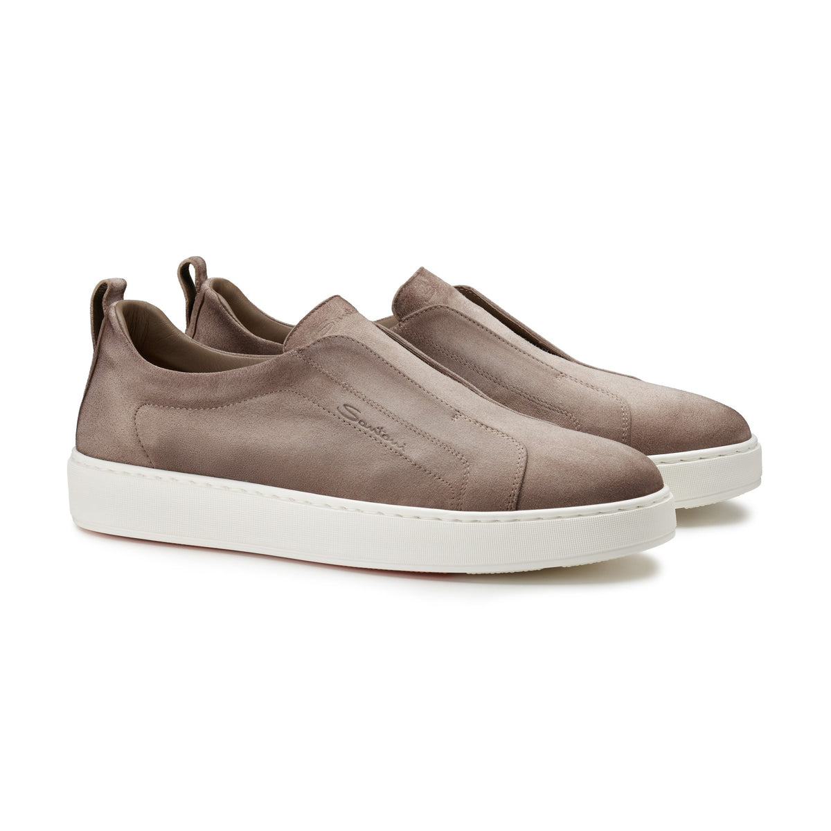 Victory Slip-On Sneaker Suede Light Brown - Santoni