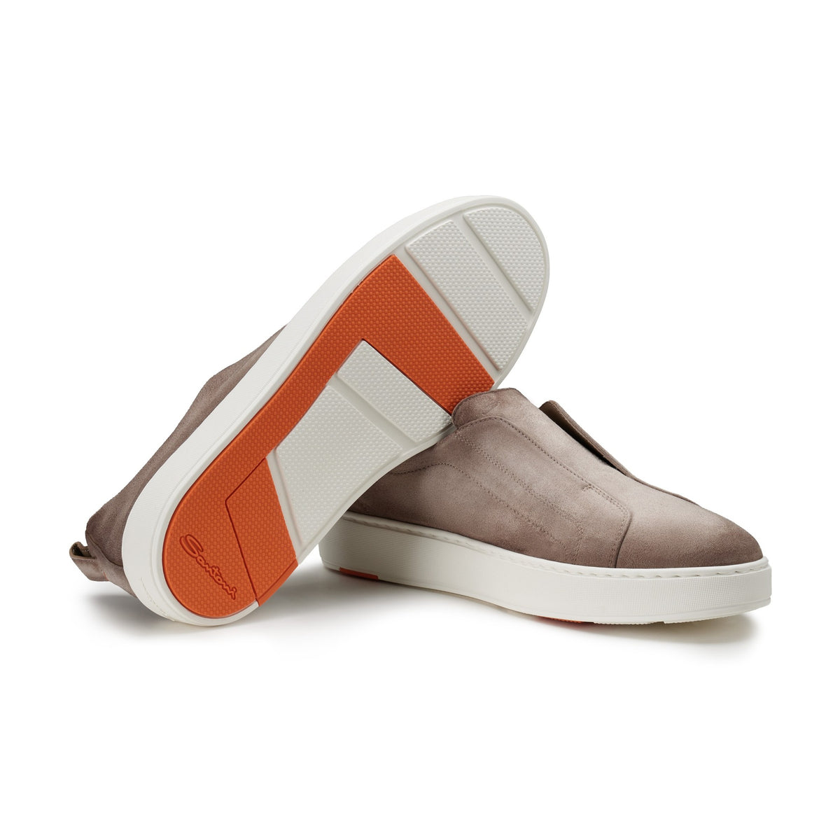 Victory Slip-On Sneaker Suede Light Brown - Santoni