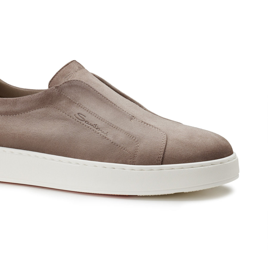 Victory Slip-On Sneaker Suede Light Brown - Santoni