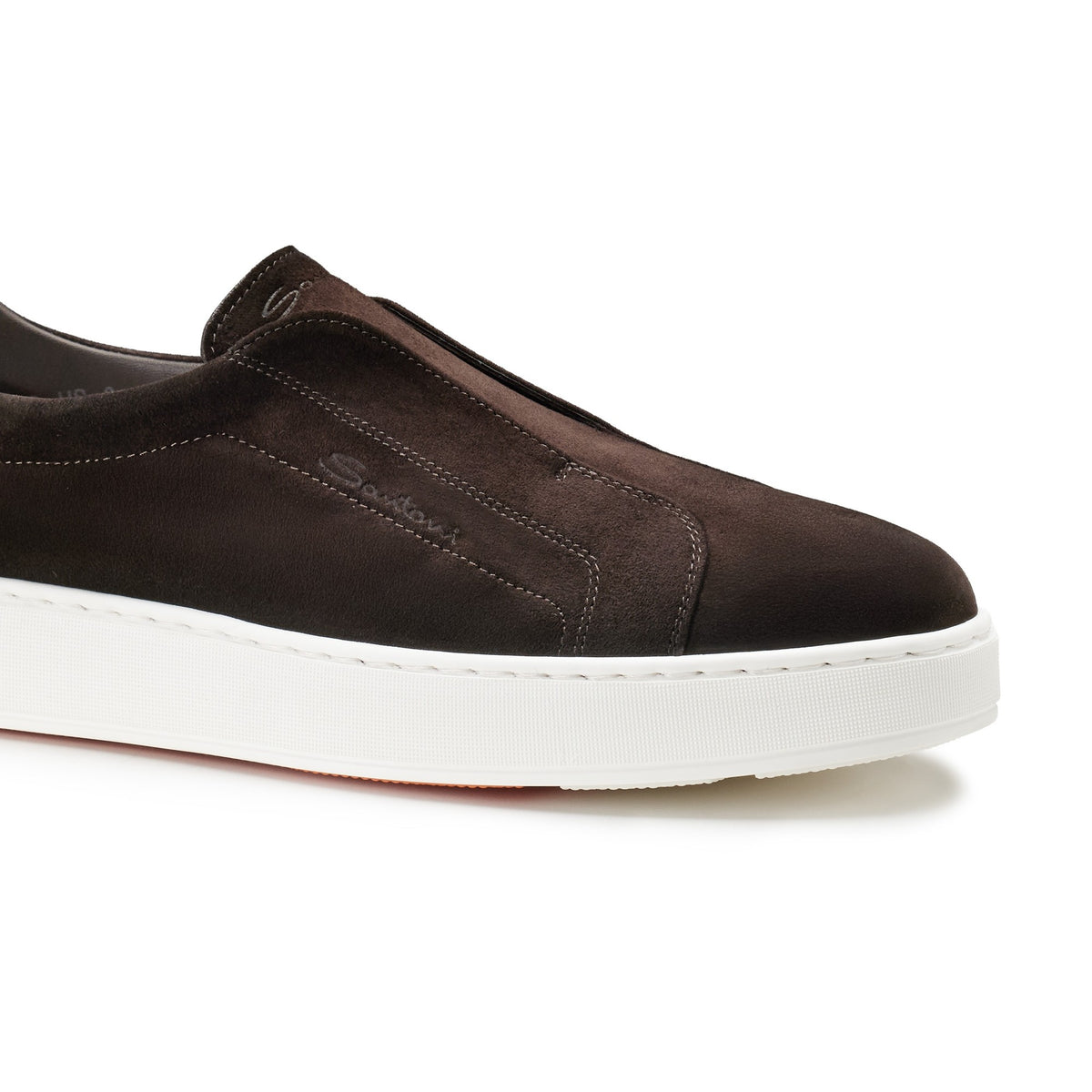 Victory Slip-On Sneaker Suede Dark Brown - Santoni