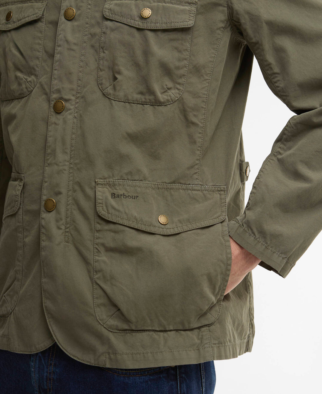 Ogston Casual Jacket Dusty Olive - Detalj C