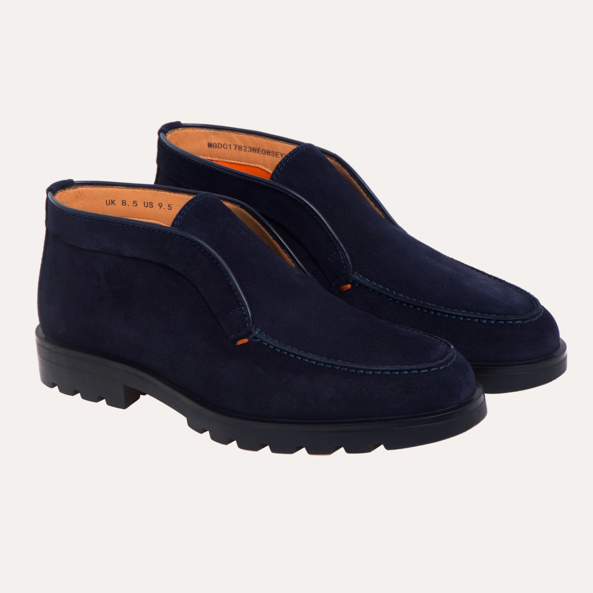 Santoni Suede Desert Boot Blue - vinklet visning
