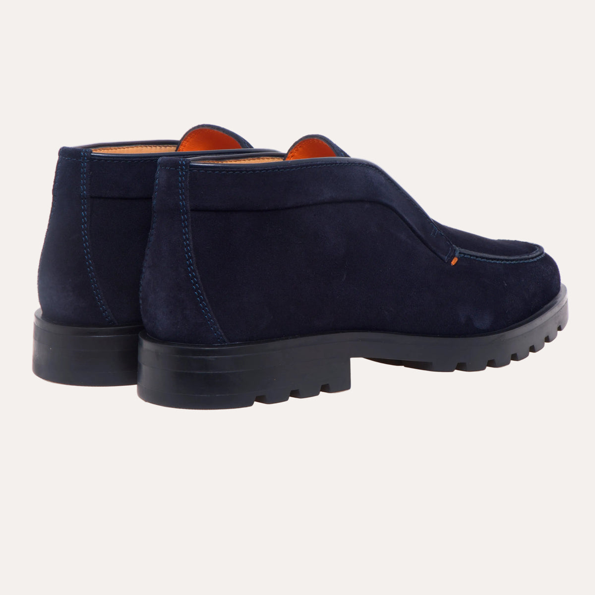 Santoni Suede Desert Boot Blue - bakfra