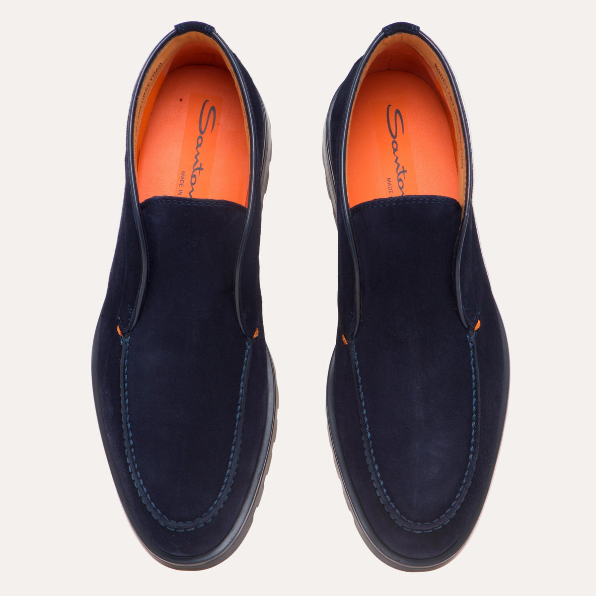Santoni Suede Desert Boot Blue - sett ovenfra