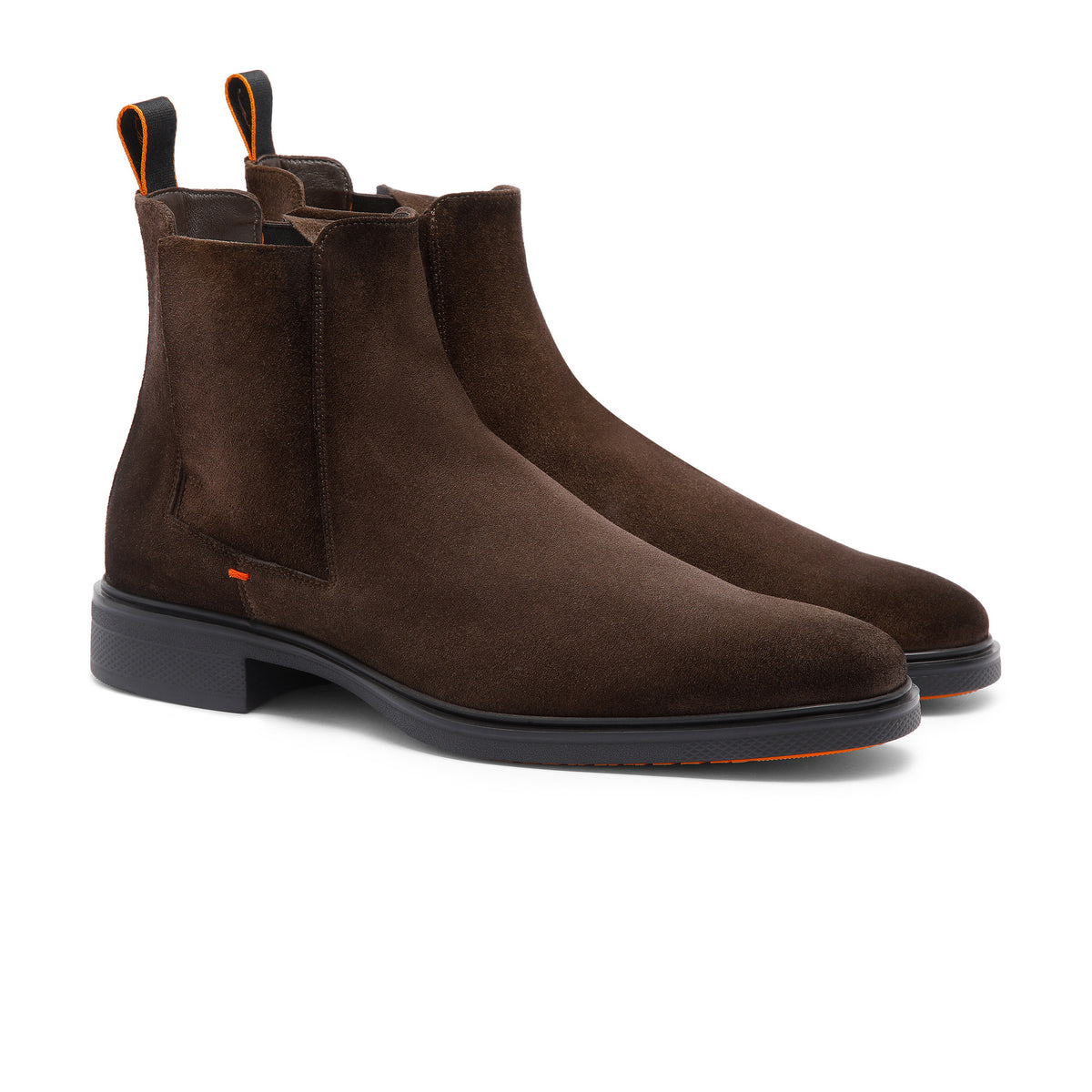 Chelsea Boot Suede Dark Brown - Santoni - 3