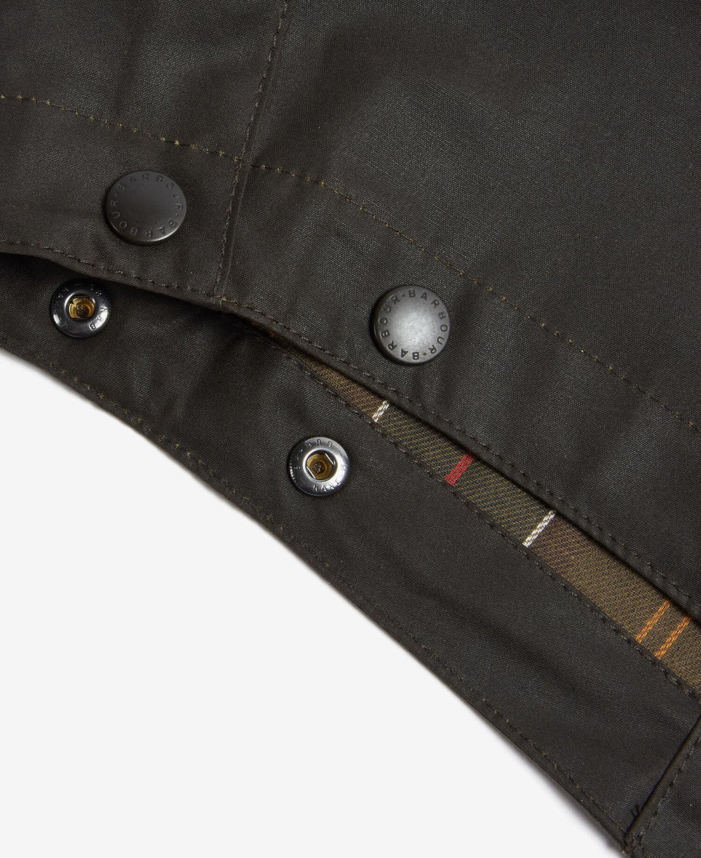 Waxed Cotton Hood Olive - detalj