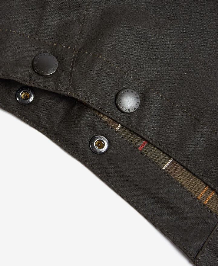 Waxed Cotton Hood Olive - detalj