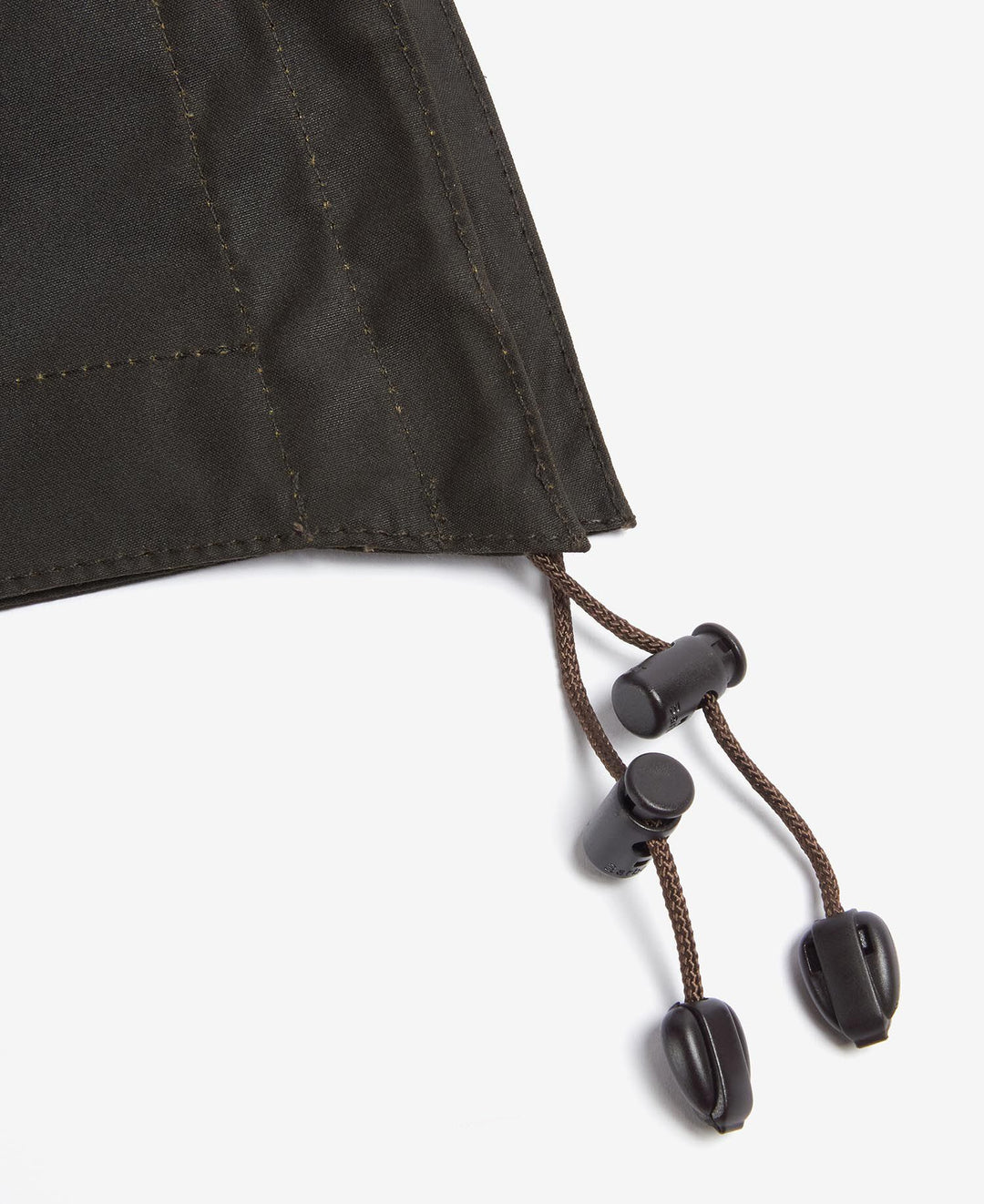 Waxed Cotton Hood Olive - detalj