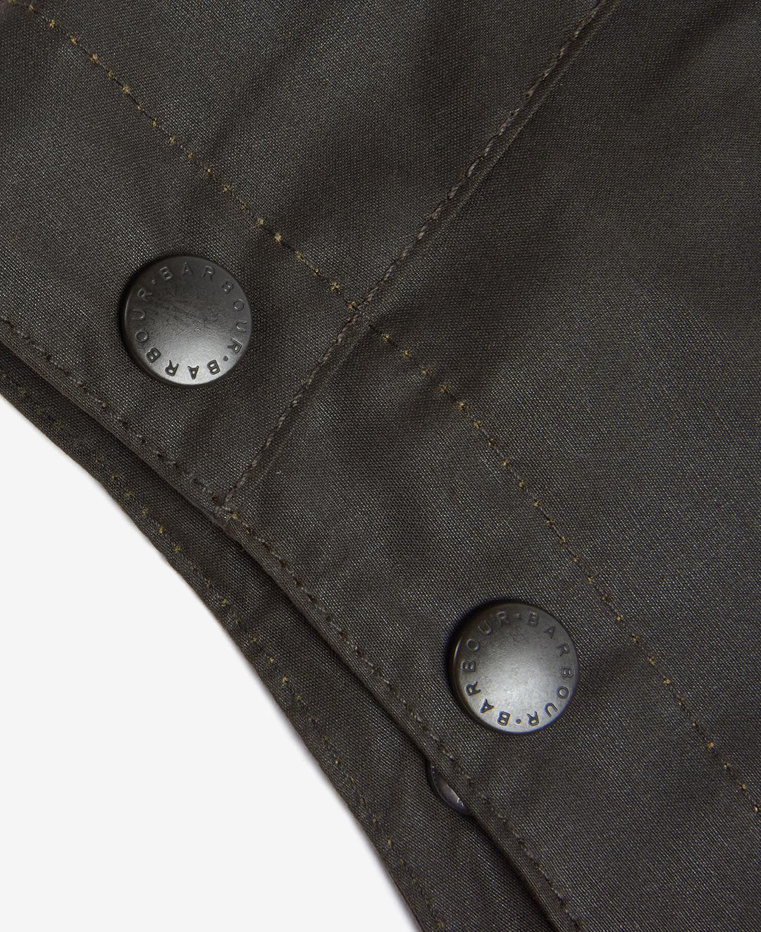 Waxed Cotton Hood Olive - detalj